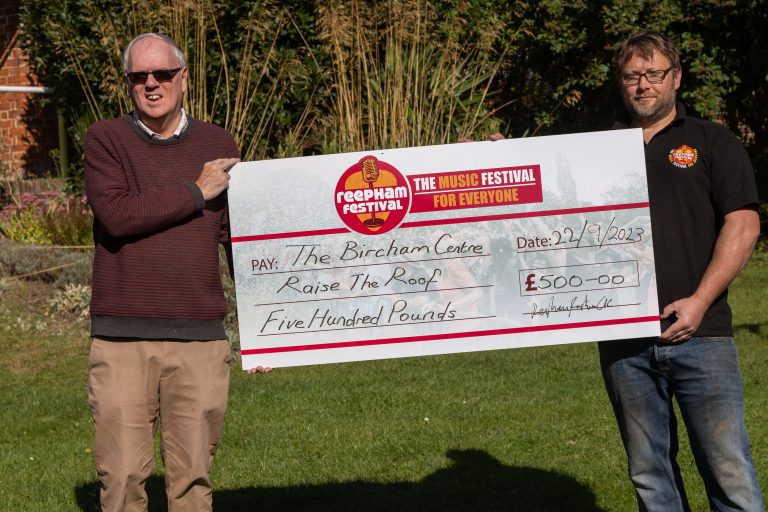 Reepham Festival cheque presented to Bircham Centre