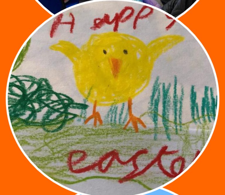 Child's Easter Chick Drawing