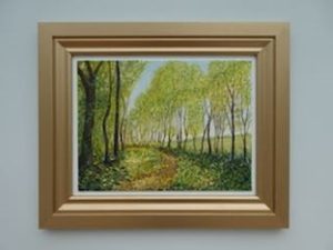 Painting of path through trees