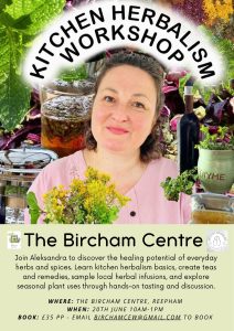 Poster for Kitchen Herbalism workshop